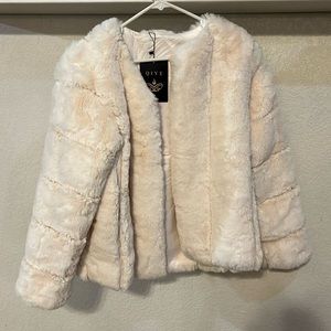 Faux fur coat.